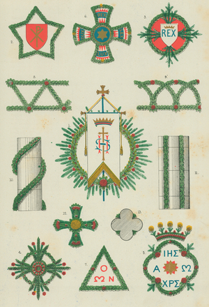 Floral decoration of churches (colour litho)