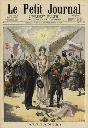 Alliance between France and Russia, 1897 (colour litho)