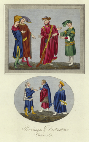 Personages of distinction (coloured engraving)