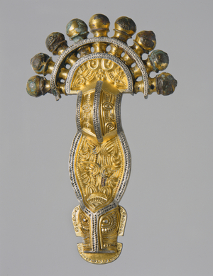 Fibula or buckle strap in silver gilt (silver)