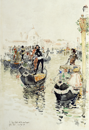 A Venetian Regatta, 1891 (watercolour and pencil on paper)