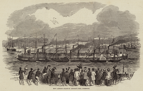 New Landing Stage St George's Pier, Liverpool (engraving)