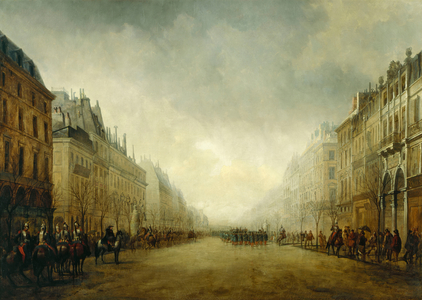 Revue passé par le Prince-Président sur les Grand Boulevards, 1852 (oil on canvas)