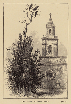 Mexico: The Tree of the Noche Triste (engraving)