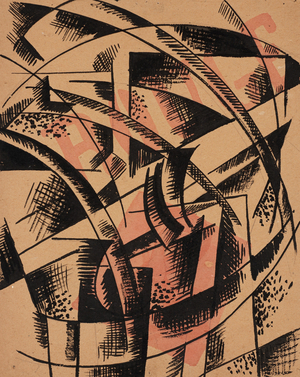 Composition 'ROUGE', 1921 (India ink, w/c & pencil on heavy paper)