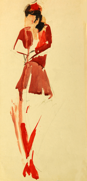 Soviet Fashion Design, 1970 (w/c on paper)