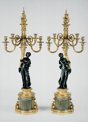 Candelabra, c.1785 (gilt bronze, patinated bronze & bleu turquin marble)