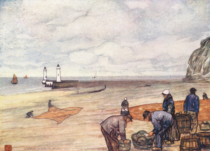Fishermen at Fecamp (colour litho)