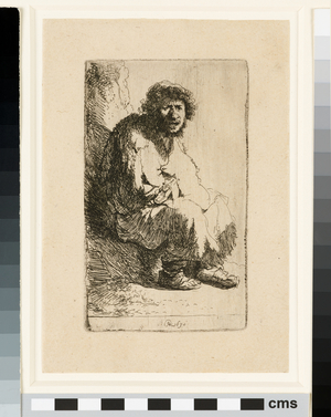 Beggar seated on a bank, 1630 (etching)