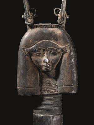 Silver Sistrum, Thrid Intermediate Period, Dynasty XXII, c.945-715 BC (silver)