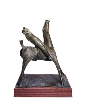Cavaliere, 1951 (hand-chiselled bronze with brown & gold patina)