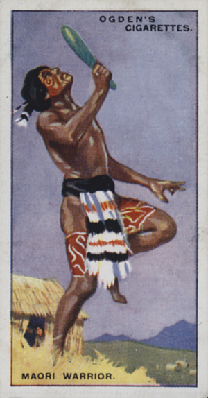 Maori Warrior (colour litho)