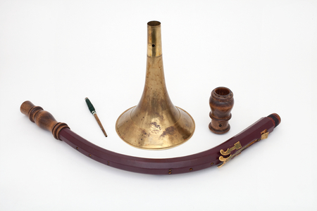 Oboe da caccia.  Made by Richard Earle, mid 1980s.