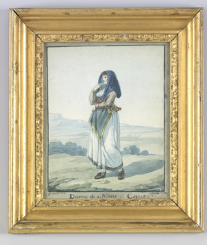 Woman from Santa Maria di Capua, 1807 (pen & ink with pencil & w/c on paper)