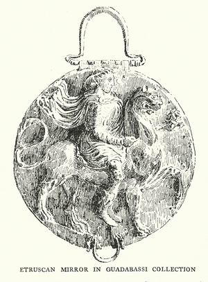 Perugia: Etruscan Mirror in Guadabassi collection (engraving)