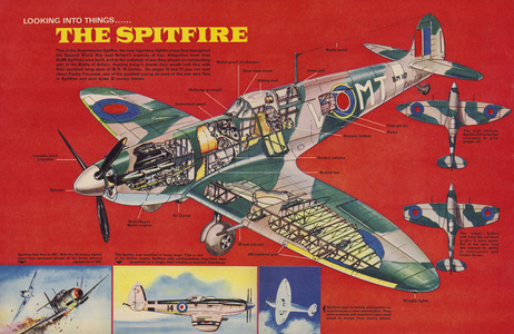Cutaway of The Spitfire (colour litho)