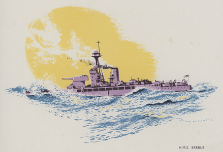HMS Erebus (colour litho)