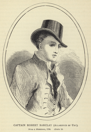 Captain Robert Barclay, Allardyce of Ury, From a Miniature, 1798, Aetatis 19 (engraving)