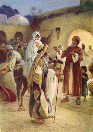 No Room in the Inn (colour litho)