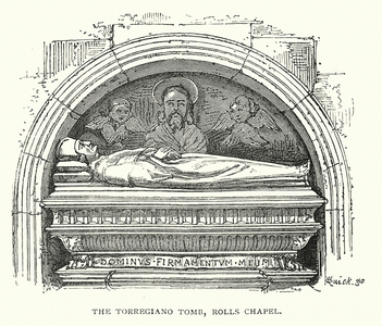 London: The Torregiano Tomb, Rolls Chapel (engraving)