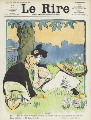 Illustration for Le Rire (colour litho)