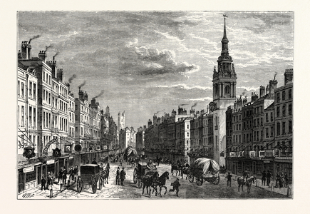Bow Church and Cheapside in 1750 London