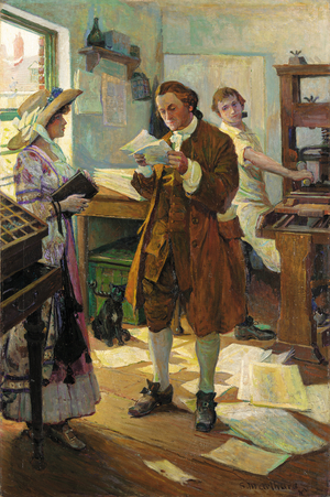 Franklin the Printer (oil on canvas)