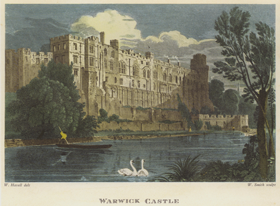 Warwick Castle, Warwickshire (coloured engraving)