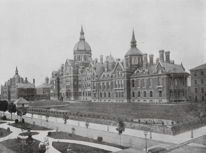 Johns Hopkins Hospital, Baltimore, Maryland (b/w photo)