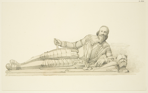 Effigy of Sir Charles Vaughan in Bristol Cathedral (pencil & watercolour on paper)