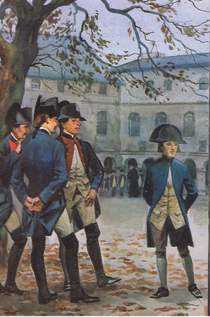 Napoleon at school, illustration from The Story of Napoleon published by Wills and Hepworth Ltd, 1968 (colour litho)
