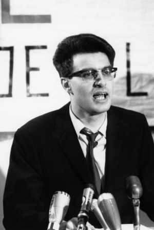 Alain Krivine from the Communist Revolutionary League at a Press Conference during the Presidential Campaign. May 16, 1969 In Paris, Rue De Rennes. (b/w photo)