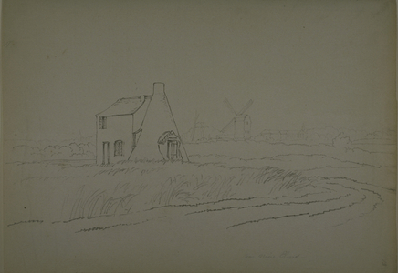 View near Nine Elms, Vauxhall, c.1810 (pencil on paper)