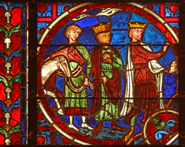Window w2 depicting the Adoration of the Magi (stained glass)