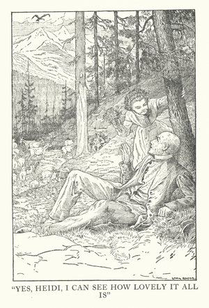 Illustration for Heidi by Johanna Spyri (litho)