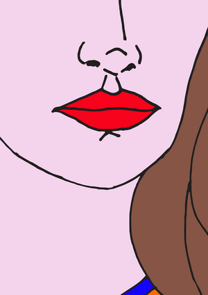 Red lips (mixed media)