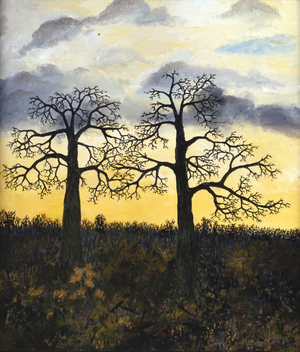 Two Oaks, Polstead, 1994 (oil on board)