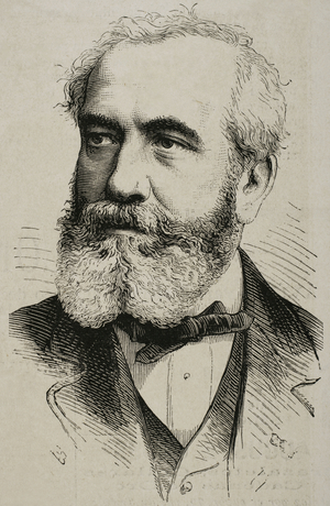 Portrait of Gabriel Davioud, French architect (engraving)