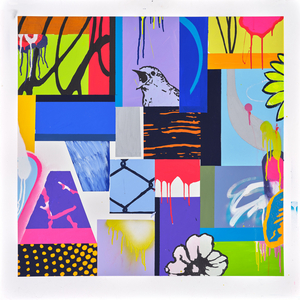 Study for Fragmented landscape, 2022 (acrylic & pure pigment paint on hand made watercolour paper)