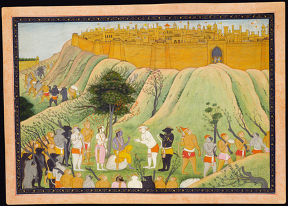 Rama and Lakshmana in Counsel with the Monkey and Bear Allies, c.1800 (gouache)