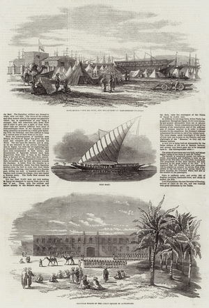 Egyptian Troops and Pilgrims in Alexandria (engraving)