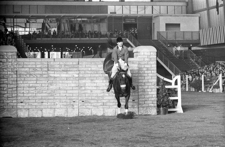 Nelson Pessoa, Winner of the National Stud Prize at the Paris International Horse Competition. Here Huilpil Amount During Jumping Test, 21 March 1966 Neg Cx 1316 (b/w photo)