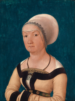 Portrait of the Wife of Jörg Fischer at Age 34, 1512 (oil on wood)