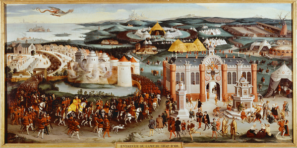 Meeting of Francois I of France and Henry VIII of England at the Camp du Drap d'Or near Calais …