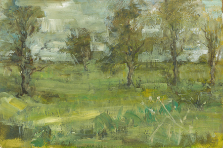 Beside the Pond, 2006 (Oil on Panel)