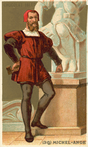Michelangelo, Italian artist (chromolitho)