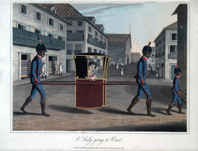 Brazil: A Lady Going to Visit. From Henry Koster's 1816 volume, 'Travels in Brazil'
