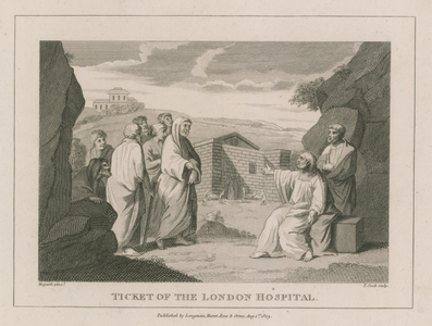 Ticket of the London Hospital (engraving)