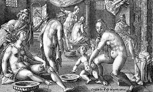 Situation in a Bathing house in the 17. century
