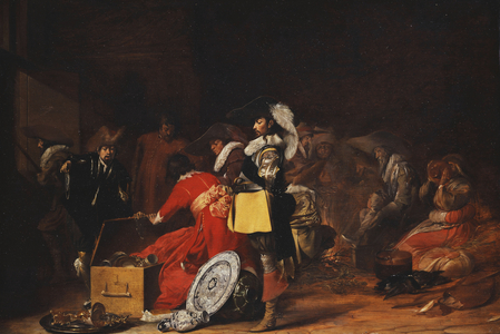 Soldiers with Plunder (oil on panel, unframed)